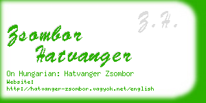 zsombor hatvanger business card